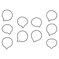 Speech bubble outline icon set. Communication vector