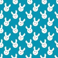 Cartoon animal face seamless pattern vector