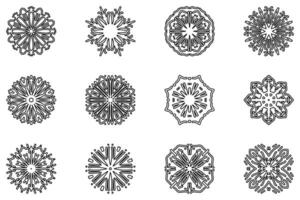 Ornament set icon. Artistic abstract vector