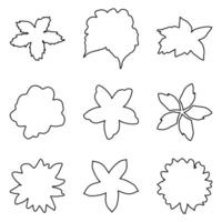 Outline flower icon set. Nature flat design vector
