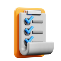 3D Task icon on transparent background png