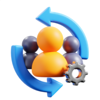 3D Teamwork icon on transparent background png