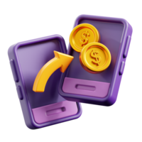 3d Geld Transfer Symbol auf transparent Hintergrund png