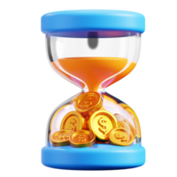 3D Time is money icon on transparent background png