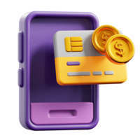 3D Digital money icon on transparent background png