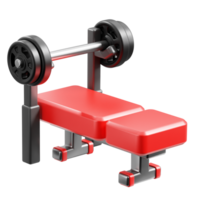 3D Weight bench icon on transparent background png