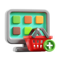 3D Online catalog icon on transparent background png