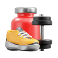 3D Exercise and fitness equipment icon on transparent background png