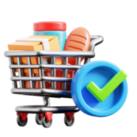 3D Purchase complete icon on transparent background png