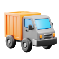 3D Cargo truck icon on transparent background png