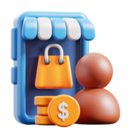 3D Seller icon on transparent background png