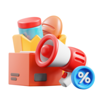 3D Promotion icon on transparent background png