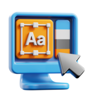 3D Graphic design app icon on transparent background png