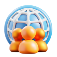 3d redes icono en transparente antecedentes png