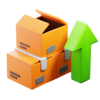 3D Inventory management icon on transparent background png