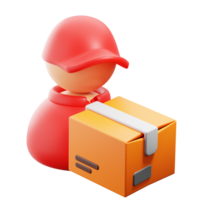 3D Courier icon on transparent background png