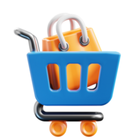 3d trolley icoon Aan transparant achtergrond png