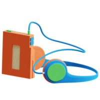 3d walkman icono en transparente antecedentes png