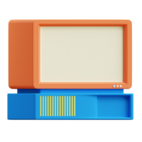 3D Old Computer icon on transparent background png