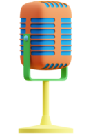 3D Mic icon on transparent background png