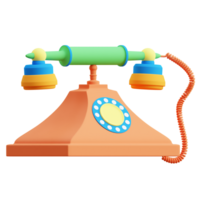 3D Telephone icon on transparent background png