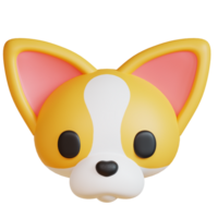 3D chihuahua icon on transparent background png