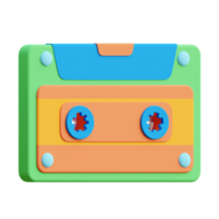 3d cassete fita ícone em transparente fundo png