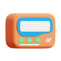 3D Pager icon on transparent background png