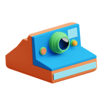 3D Polaroid Camera icon on transparent background png