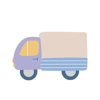 Children toy truck hand drawn illustration vector