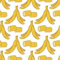 plátano dibujado a mano de patrones sin fisuras vector