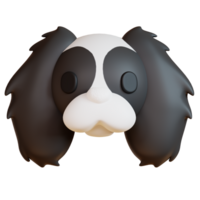 3D japanese chin icon on transparent background png