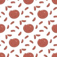 Sausage rings and tiny sausages seamless pattern vector