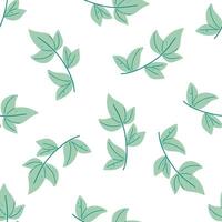 Leafy seamless pattern flat style vector