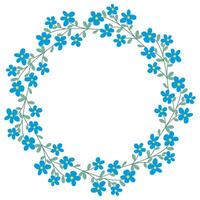 Cornflowers spring wreath with copy space vector