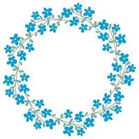 Cornflowers spring wreath with copy space vector