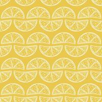 Yellow bright print with lemon slices vector