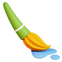 3D paint brush icon on transparent background png