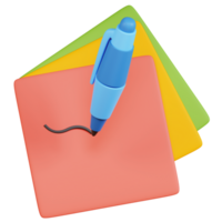 3D sticky note icon on transparent background png