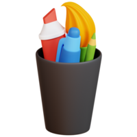 3D stationery icon on transparent background png