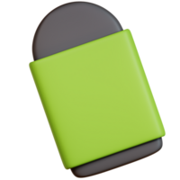 3D eraser icon on transparent background png