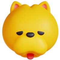 3D chow chow icon on transparent background png