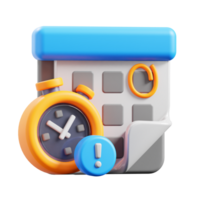 3D Deadline icon on transparent background png