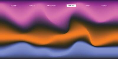 Colorful blurred wavy gradient mesh background copy space. Abstract fluid color gradation backdrop template copy space. Liquid color flow design for poster, presentation, catalog, or flyer. vector