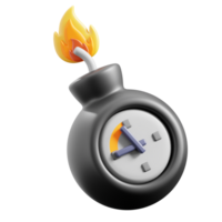 3D Time bomb icon on transparent background png