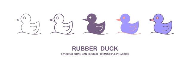 Rubber duck icon isolated on white background. Flat style. vector