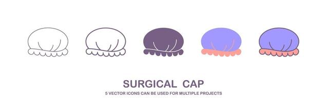 Disposable surgical cap linear icon. Protective wear for head. Doctor uniform. Sterile nurse suit. Thin line customizable illustration. Contour symbol. Vector isolated outline drawing. Editable stroke