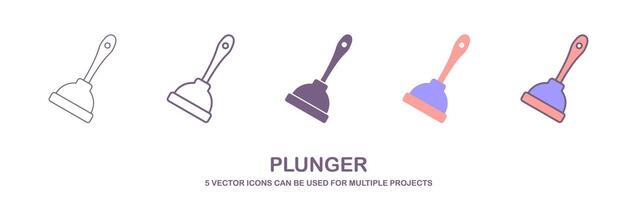 Plunger icon, vector illustration. Flat design style. vector plunger icon illustration isolated on white, plunger icon. plunger icons graphic design vector symbols.