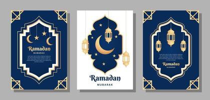 Set of vector A4 size ramadan mubarak designs for flyers, posters, brochures, and others.