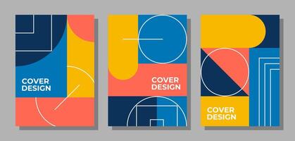 Set of vector A4 size abstract geometric covers for flyers, posters, brochures, magazine, annual report, poster, wallpapers, and other.